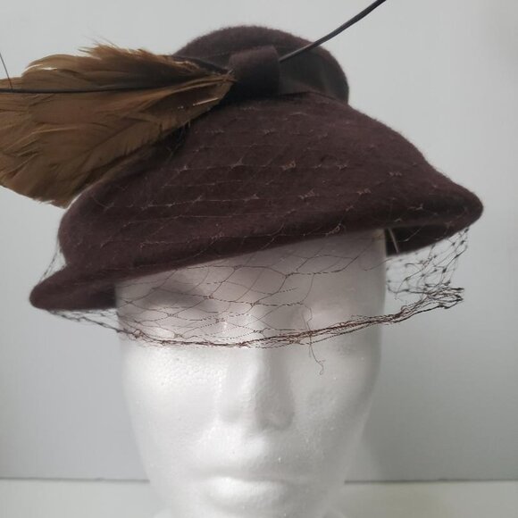 Vintage Brown Ladies Hat 1950's style - Picture 1 of 7